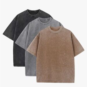 3 pack cotton T-Shirts, Vintage Tee, Loose Fit Short Sleeve